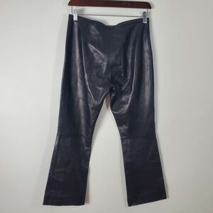 Vintage Sergio Mimrani Genuine Leather Pants Womens Black Moto Y2K